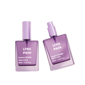 50ml Square Spray Glass Bottle with Aluminum Cap