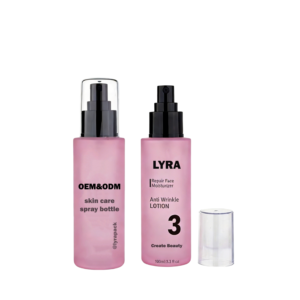 100ml Customizable Frosted Pink Glass Spray Bottle
